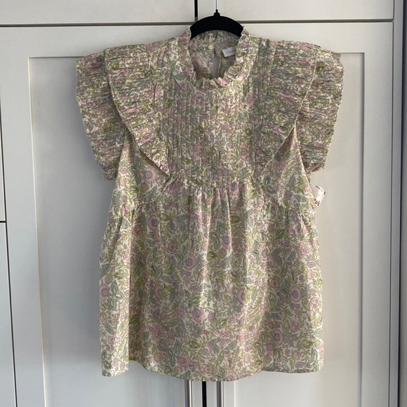 NWT House of Harlow 1960 Cap Sleeve High Neck Pleated Blouse Size S - Picture 1 of 7